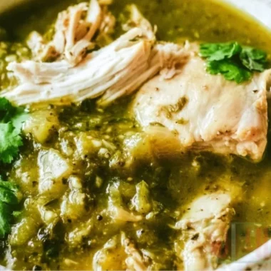 Delicious anti-inflammatory chicken green chile dish with green chiles and chicken