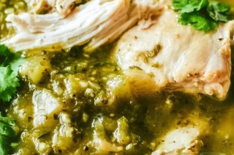 Delicious anti-inflammatory chicken green chile dish with green chiles and chicken