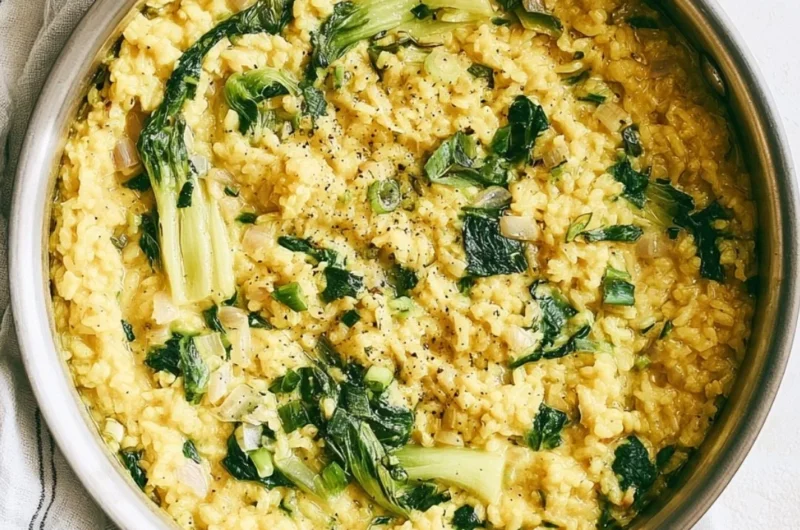 Creamy coconut rice served in a bowl with herbs and spices for anti-inflammatory benefits