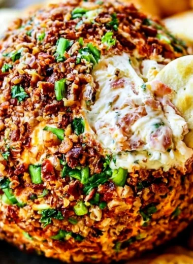 Delicious Bacon Ranch Cheese Ball served on a platter