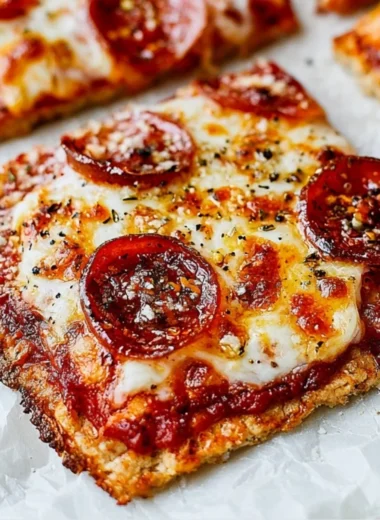 Cozy homemade chicken crust pizza, delicious and healthy alternative to traditional pizza