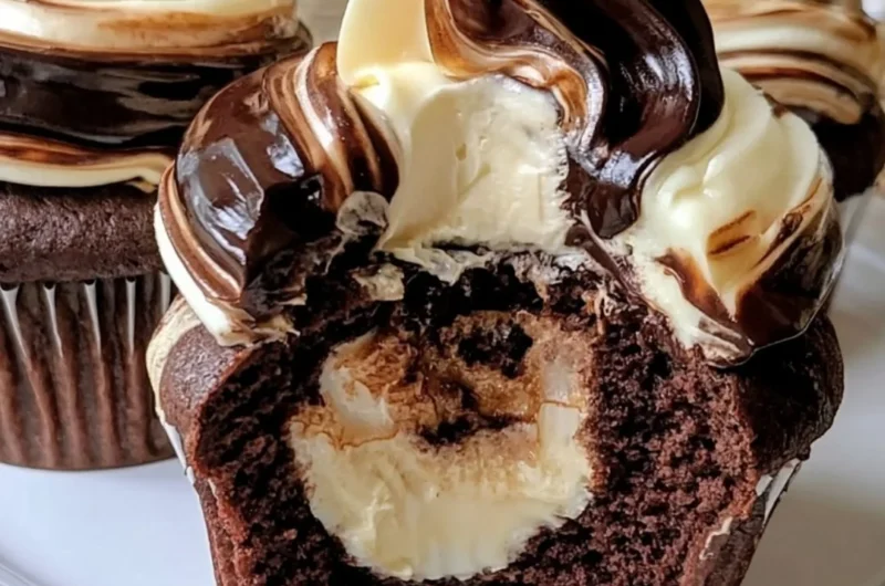 Delicious chocolate coffee cupcakes with a rich chocolate frosting.