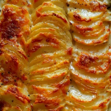 Deliciously creamy potatoes au gratin baked to golden perfection