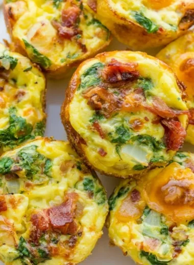 Delicious easy egg muffins baked to golden perfection.