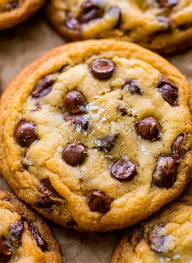 Plate of freshly baked everyday chocolate chip cookies