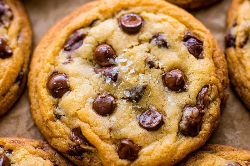 Plate of freshly baked everyday chocolate chip cookies