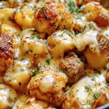 Delicious Garlic Parmesan Chicken served with roasted potatoes
